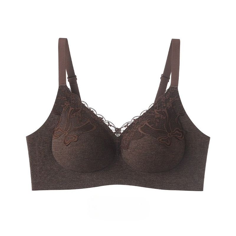 Wirefree Bra Comfort - Kadın Moda, Kaburgalı Dantel Sütyen, Balensiz,