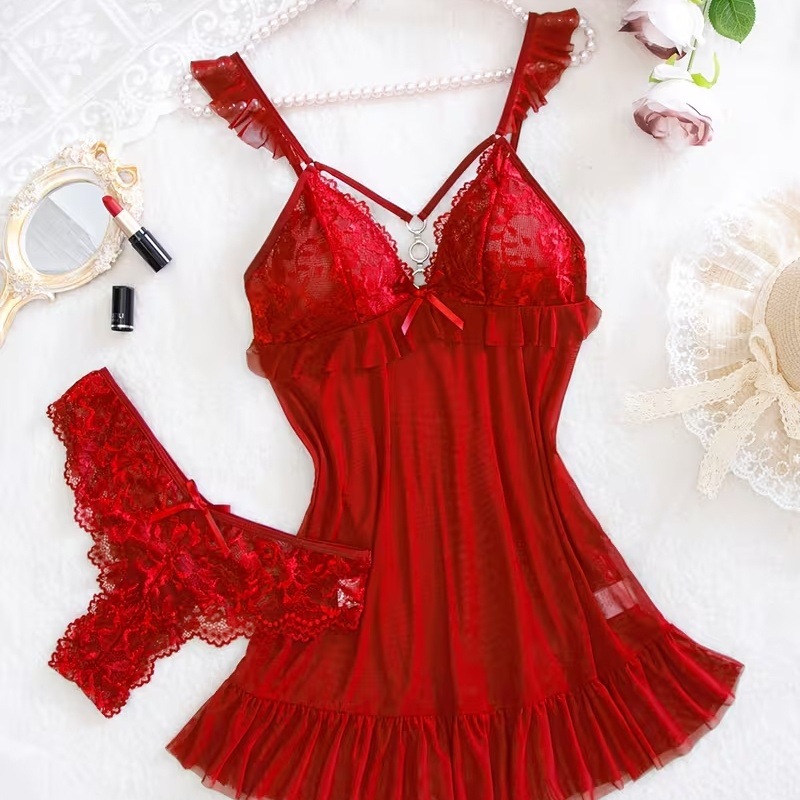 2026 Yeni Kırmızı Seksi İç Çam - Lace Bralette Set incelemesi ve fiyatı